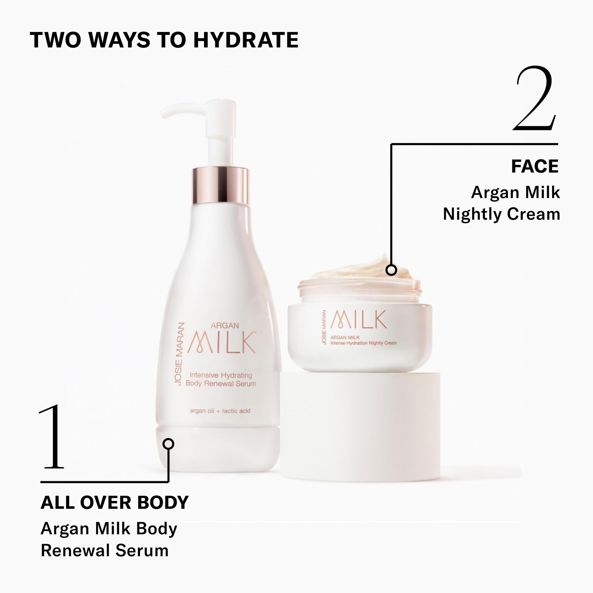 Daily use of Josie Maran Argan Milk Body Serum leaves skin smooth.