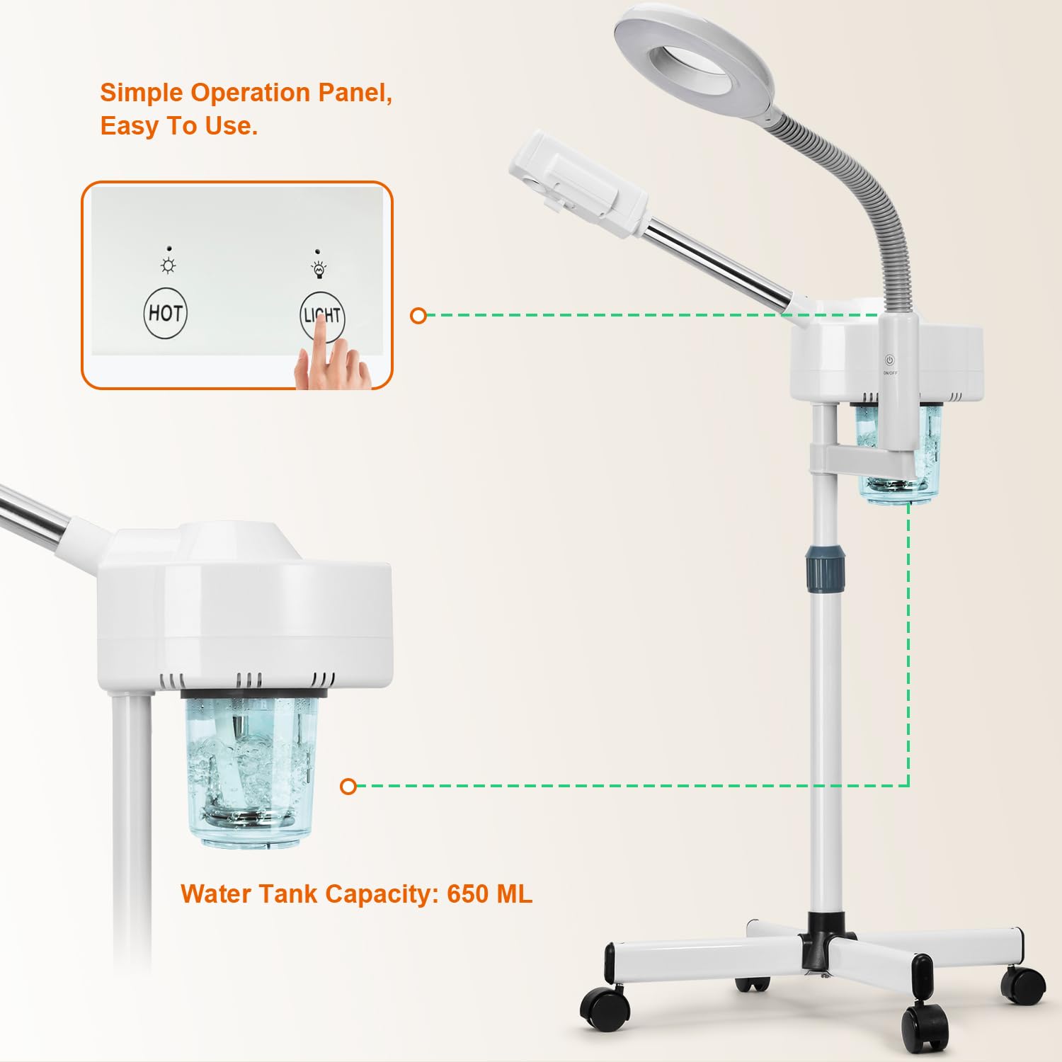 JOSTZHXIN 5x magnifying lamp highlights precision for at-home skincare sessions.