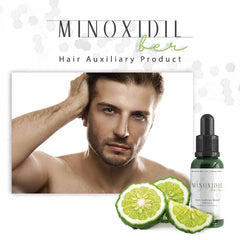 Josue Echavarria Minoxidilber dropper dispensing to targeted beard areas.