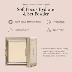 Jouer puff application demonstrates easy touch-ups with Soft Focus Hydrate Set Powder.