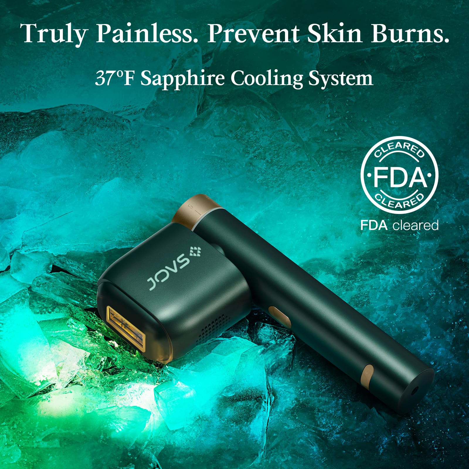 JOVS IPL device with sapphire cooling for gentler sessions.