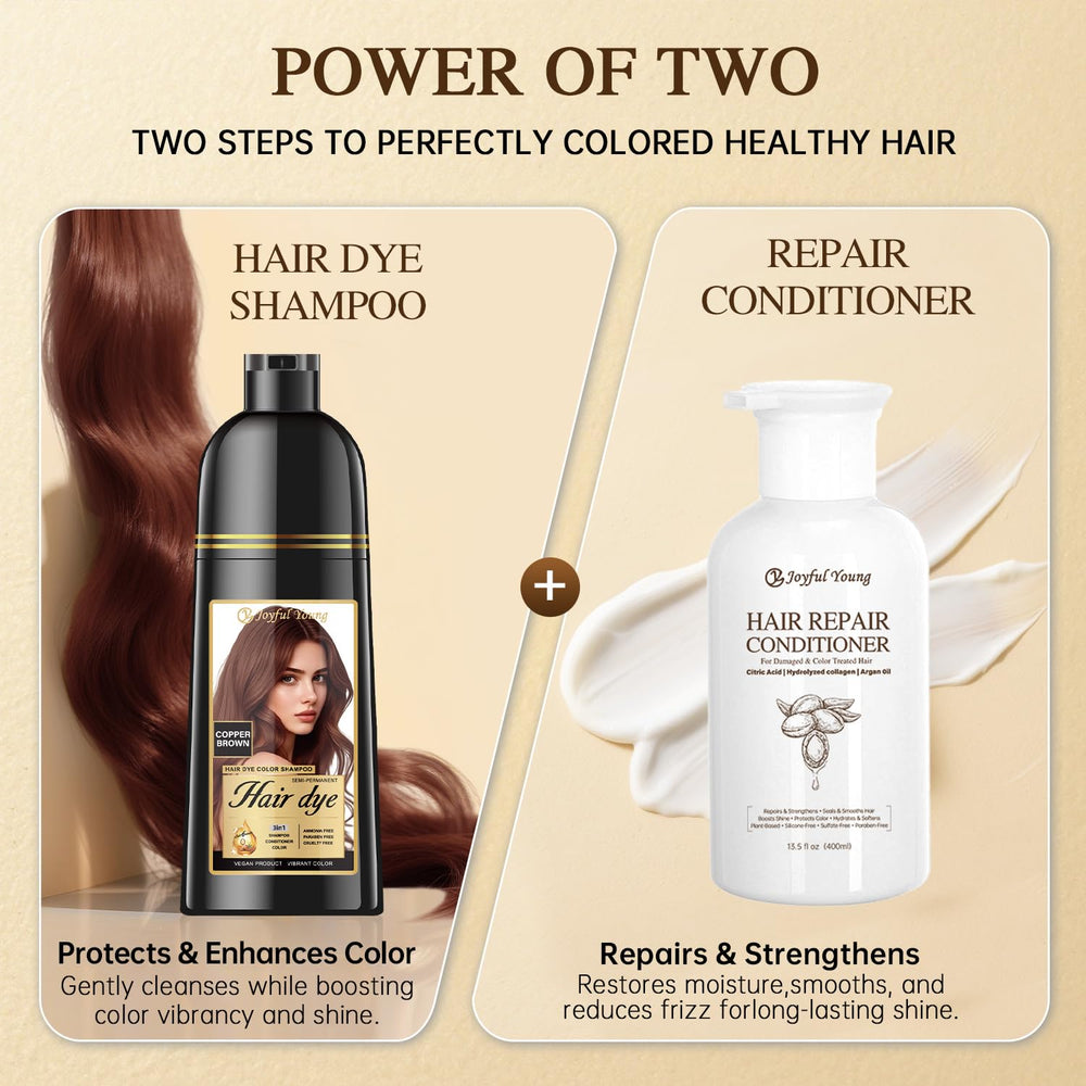 Joyful Young Copper Brown finished look with shine.