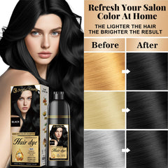 Joyful Young three-in-one cleanse-color-condition nourishes hair while blending roots.
