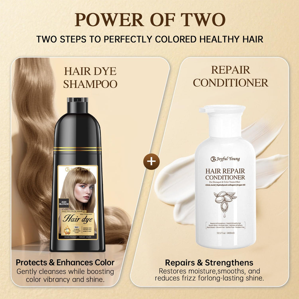 Joyful Young packaging with lifestyle shot for at-home salon-like results.