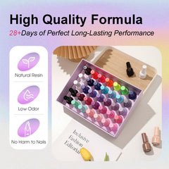 Base and top coats shown with color polishes for seamless manicure.