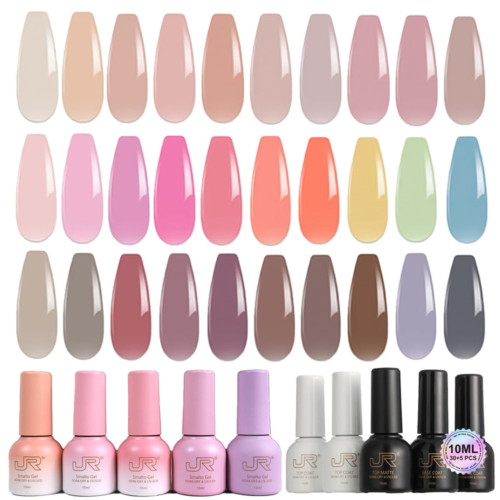 JR 35pcs gel polish set color swatches for accurate shade selection