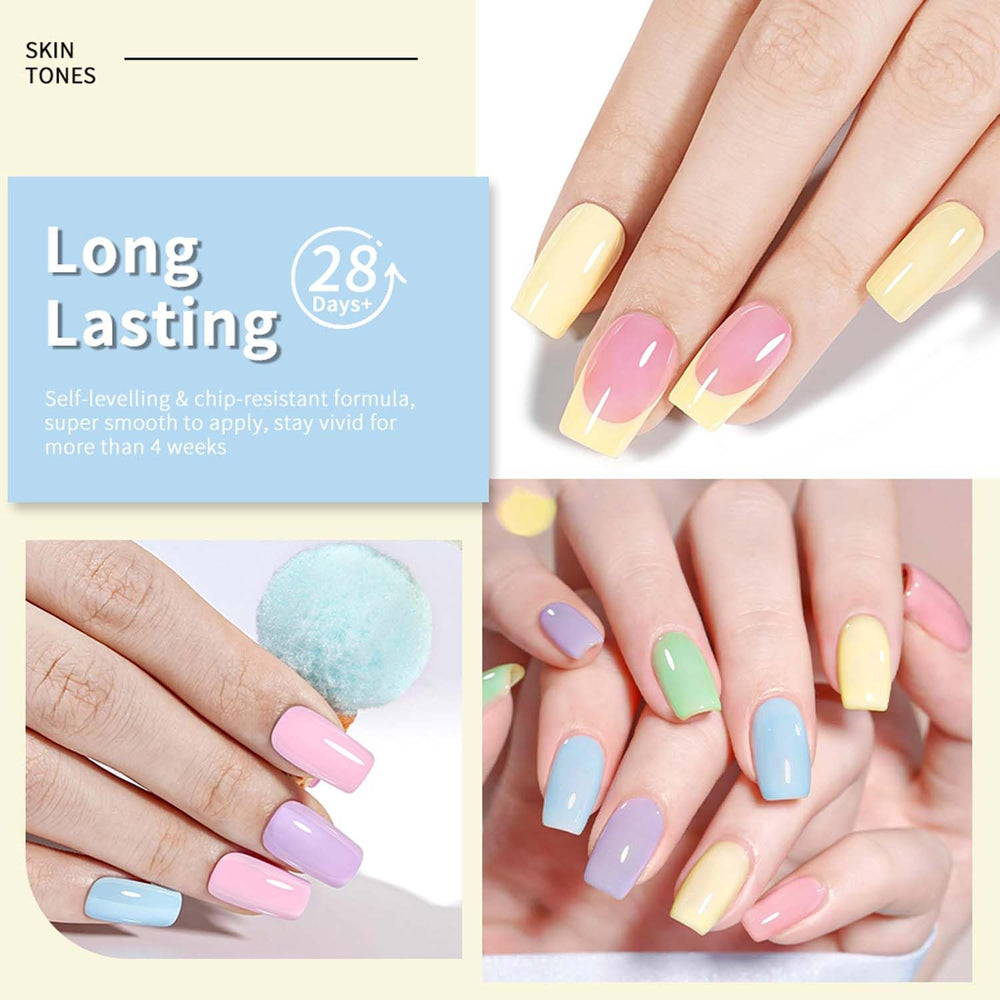 JR gel nail polish set pink nude for versatile looks