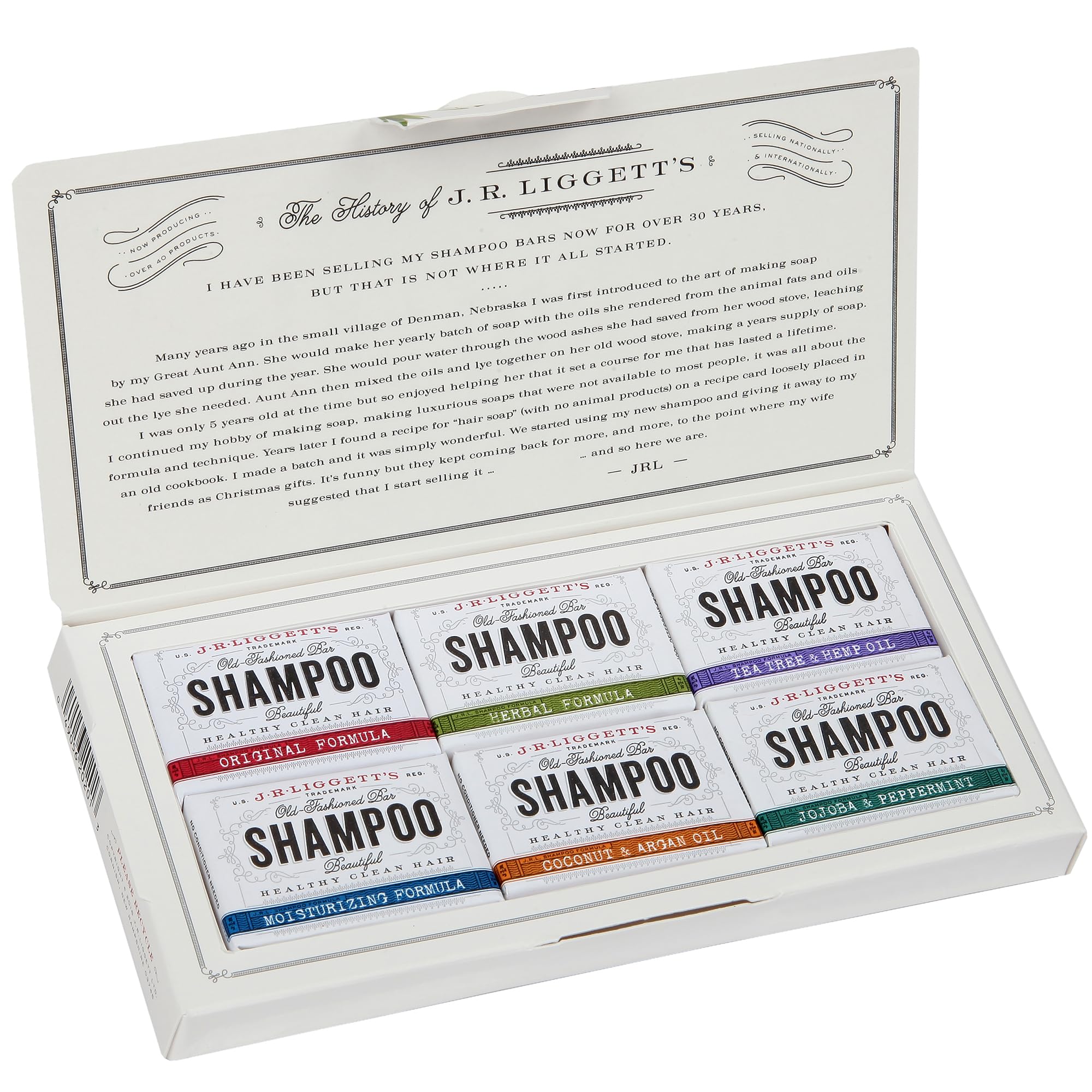 J.R.LIGGETT'S mini shampoo bar sampler variety pack for all hair types and eco-friendly routines.