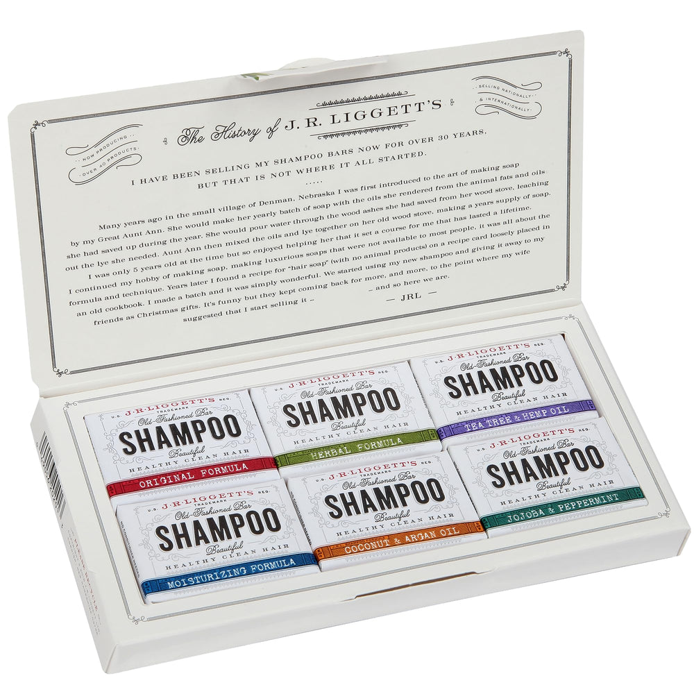 J.R.LIGGETT'S mini shampoo bar sampler variety pack for all hair types and eco-friendly routines.