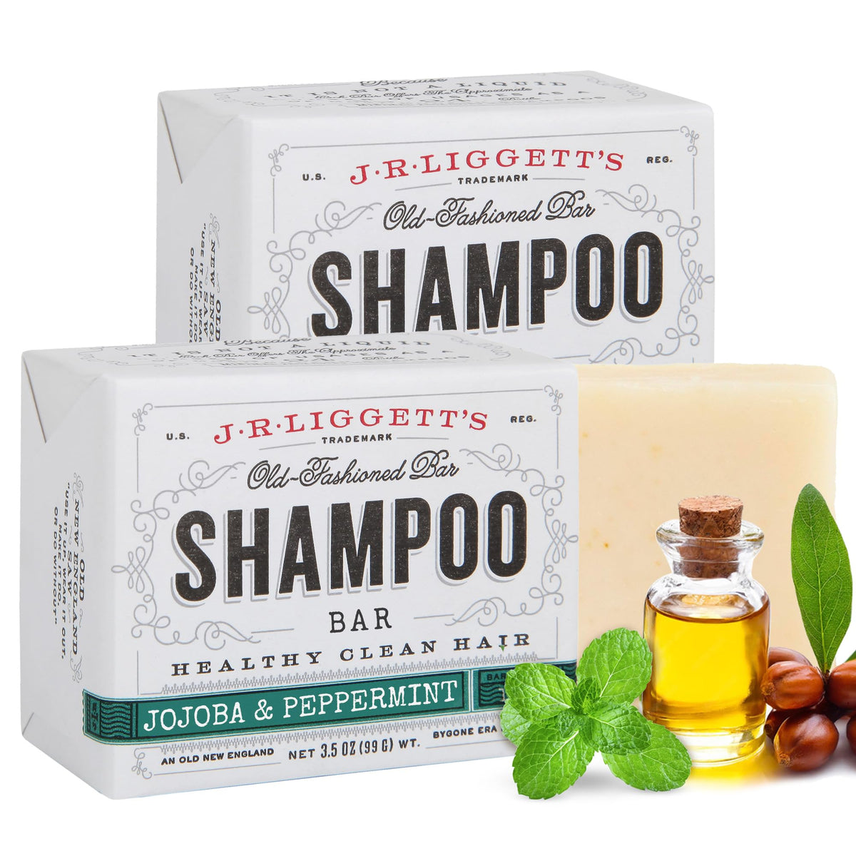 J.R.LIGGETT'S shampoo bar with jojoba and peppermint for clean hair