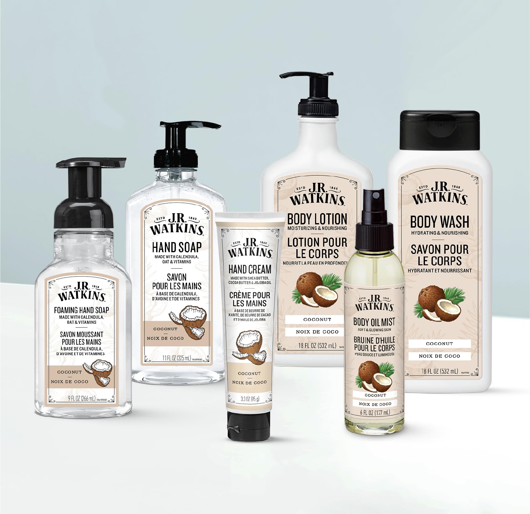 JR Watkins coconut lotion ingredients include glycerin and aloe.
