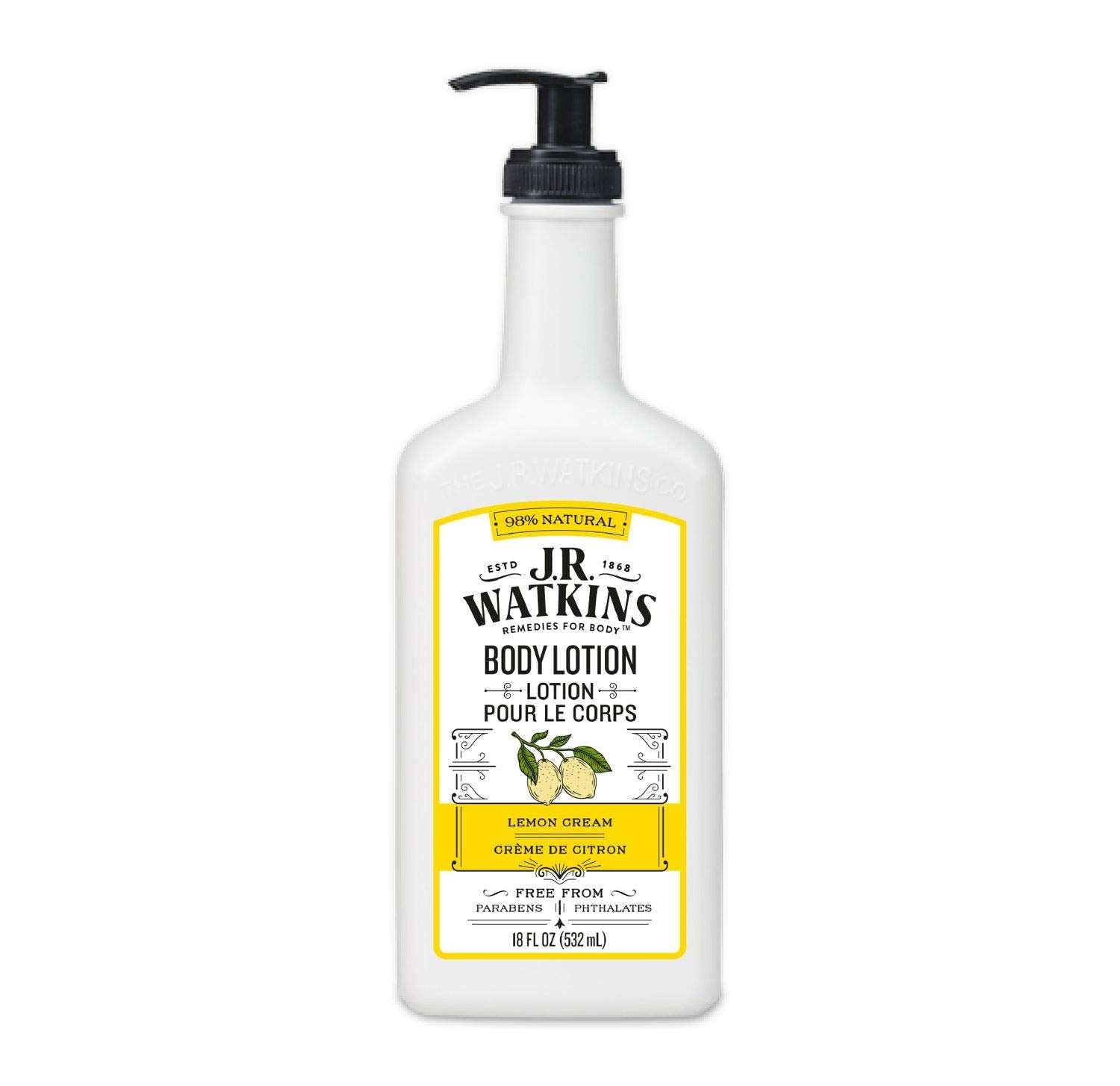 J.R. Watkins daily moisturizing lotion pump dispenser for effortless application and hydration.
