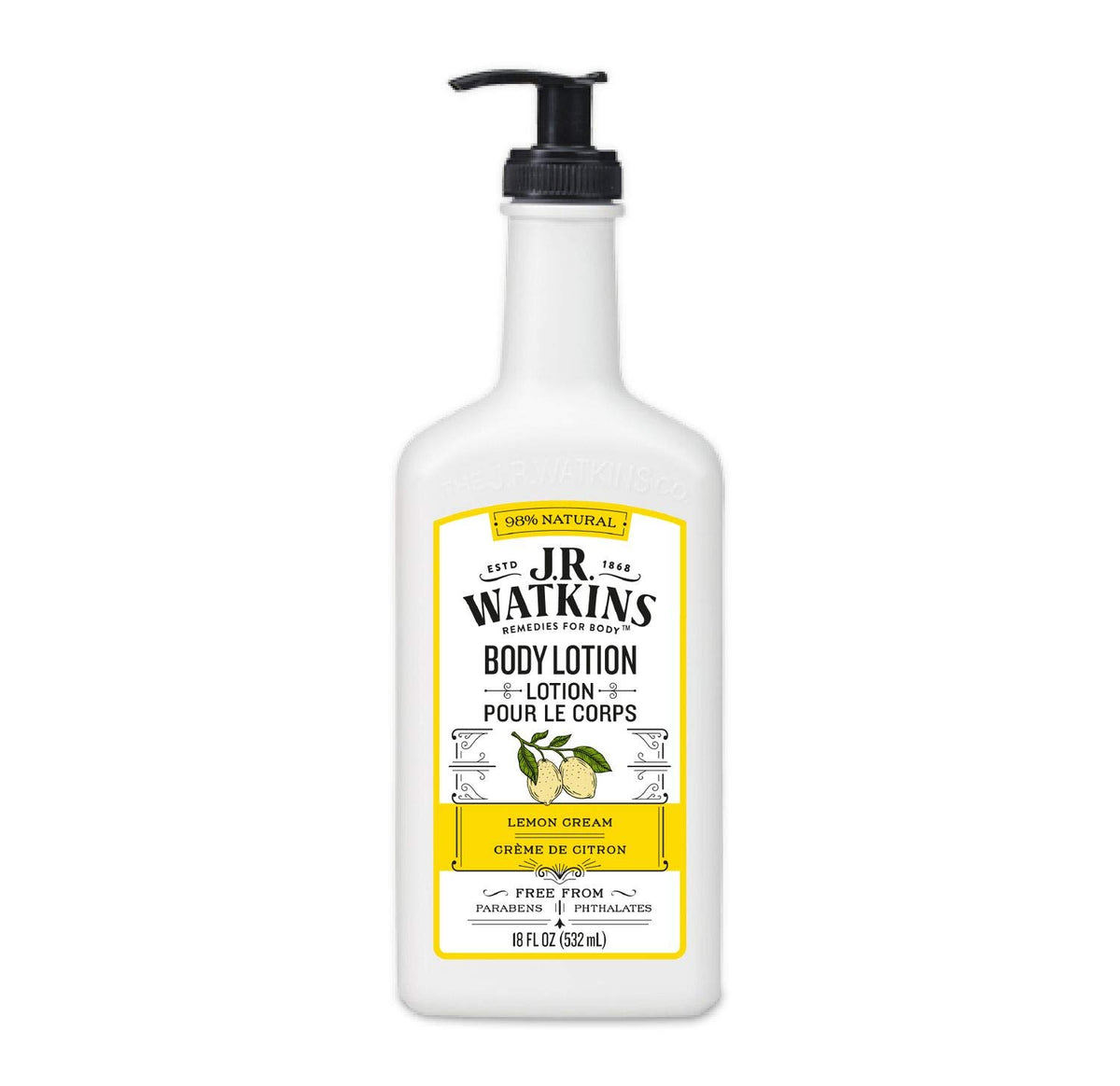 J.R. Watkins daily moisturizing lotion pump dispenser for effortless application and hydration.