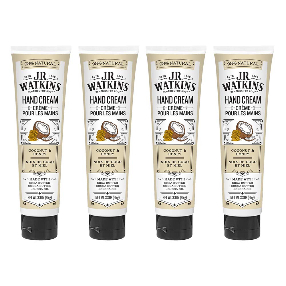 J.R. Watkins Coconut Hand Cream texture close-up showing nourishing moisture