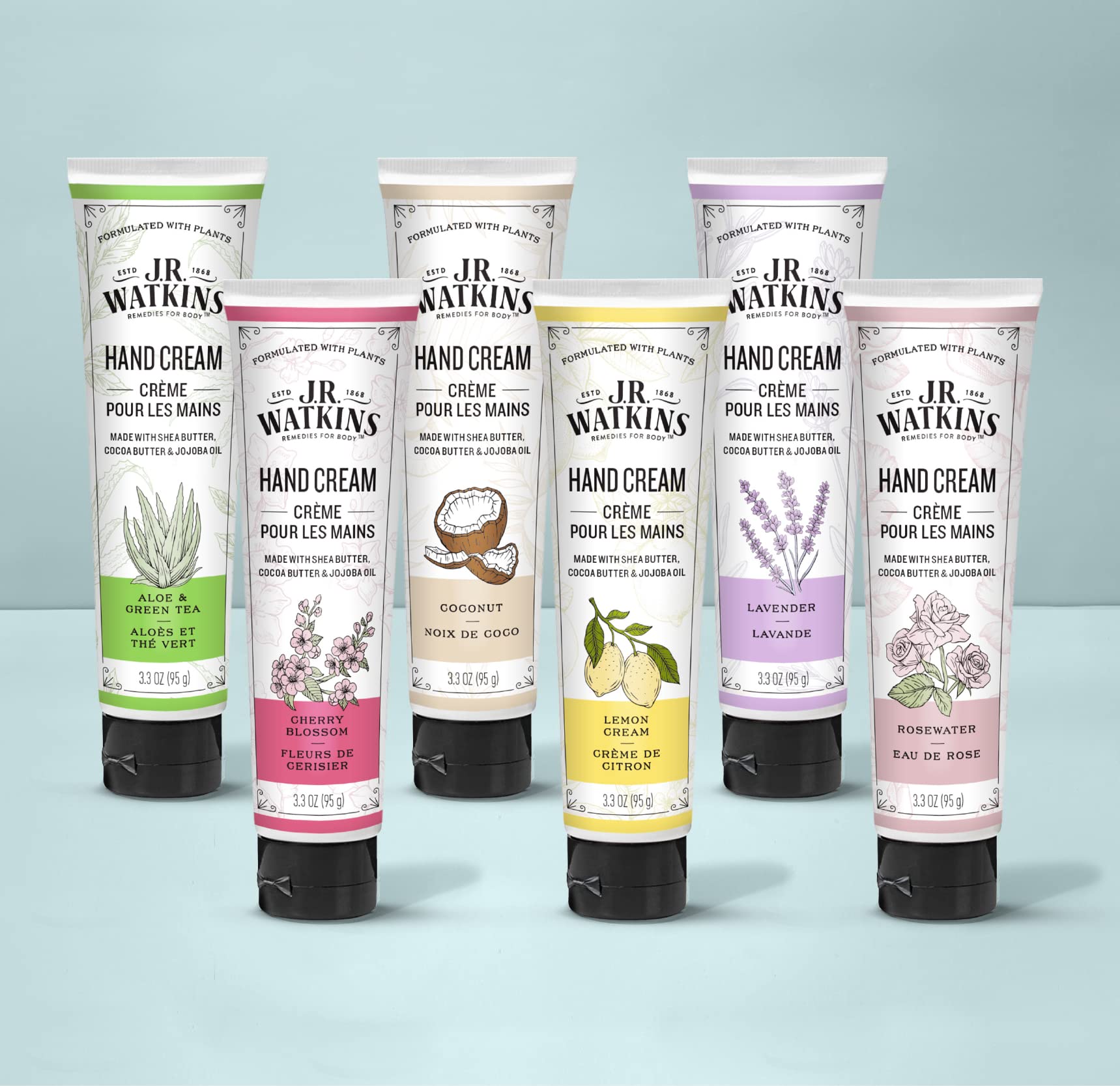 Lavender-scented application by J.R. Watkins hand cream promotes calm routine.