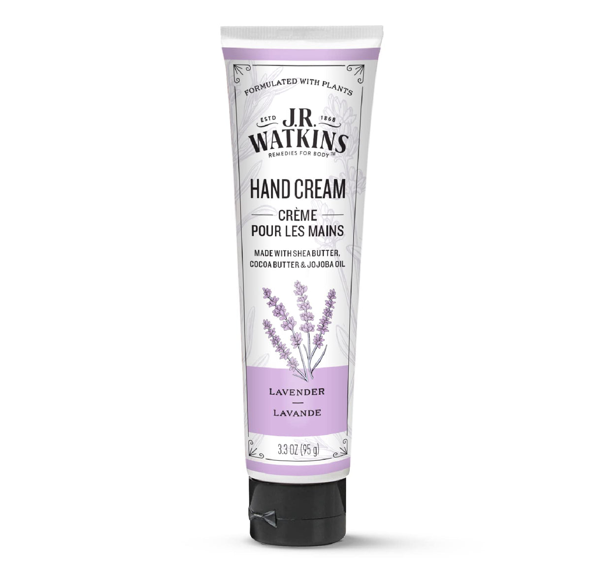 J.R. Watkins Lavender Hand Cream bottle with soothing aroma and daily hydration.