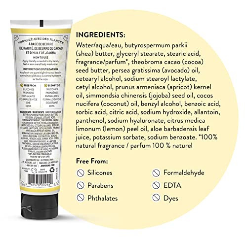 J.R. Watkins Lemon Cream ingredients highlight shea, cocoa, avocado benefits