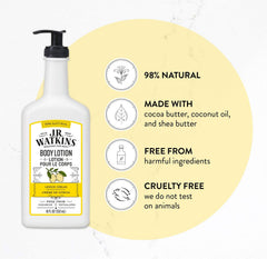J.R. Watkins lemon cream scented lotion adds fresh aroma while moisturizing all day.