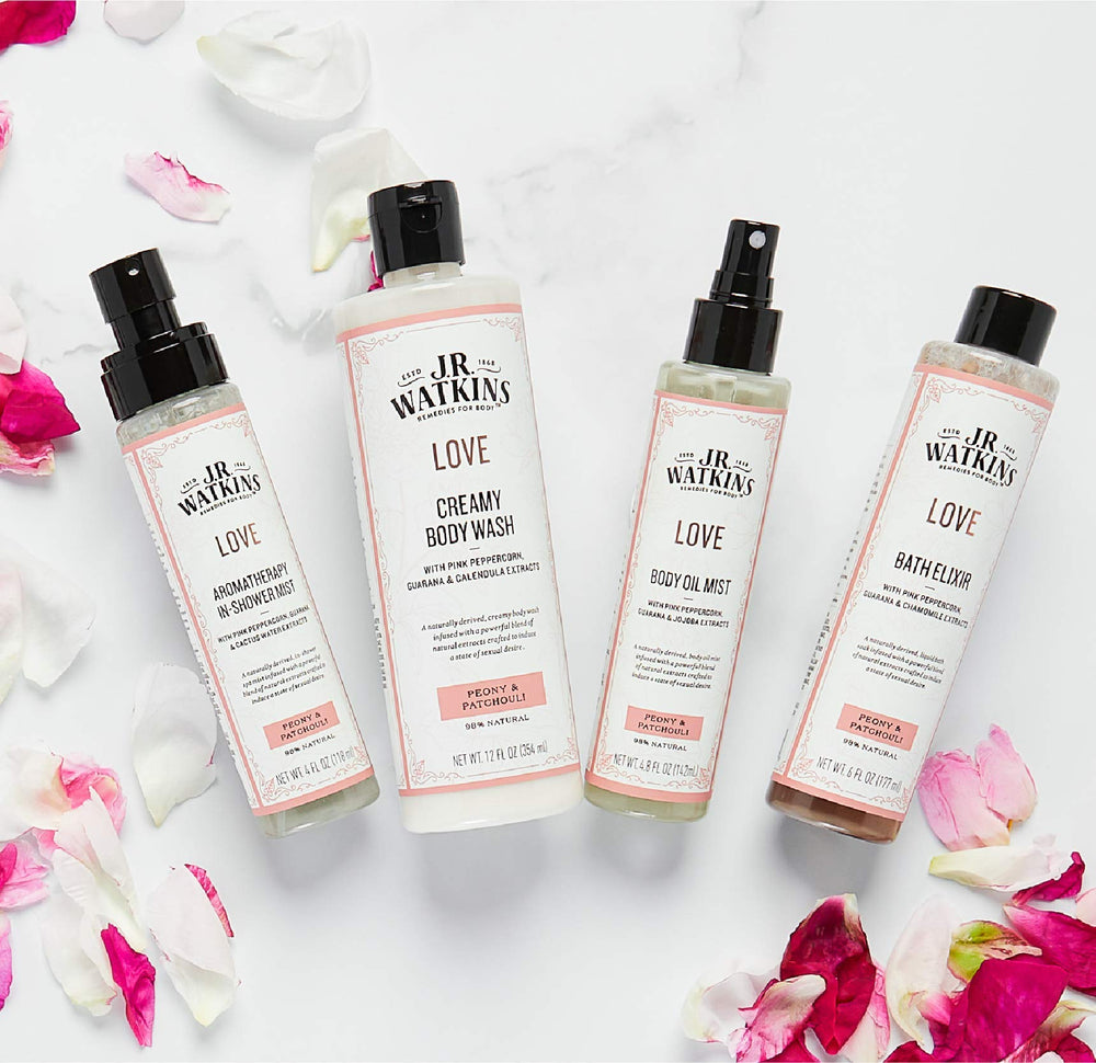 J.R. Watkins Love Body Oil Mist ingredients offer natural extracts for fragrant hydration.