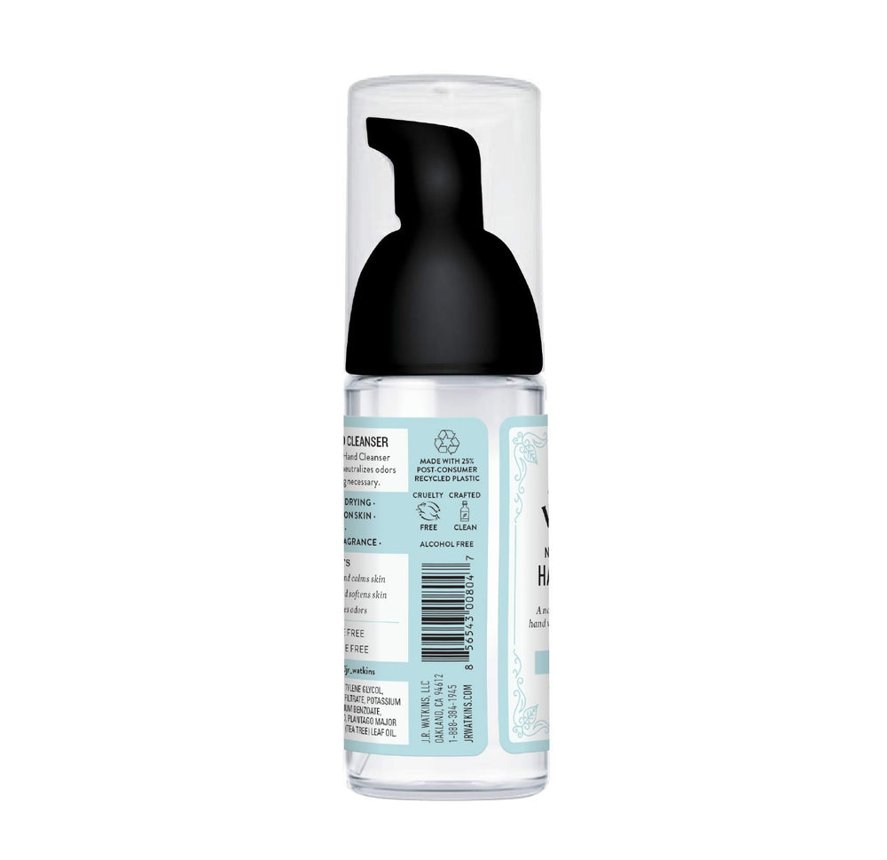 On-the-go use of JR Watkins No-Rinse Foaming Hand Cleanser in bag or car