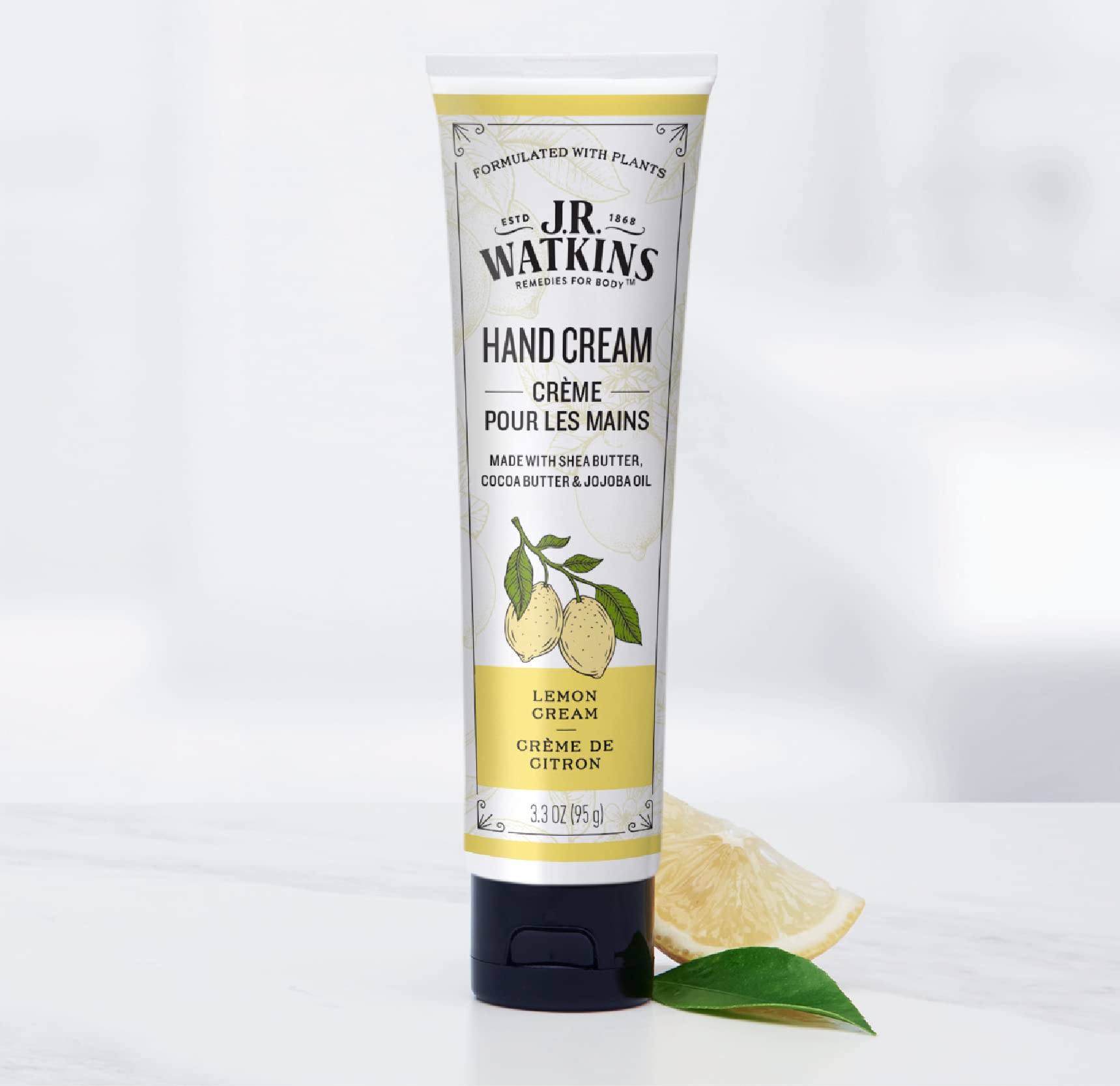 J.R. Watkins packaging display featuring Lemon Cream 3-pack