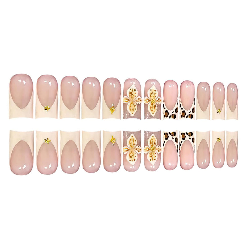 Jremg gold star rhinestones nails sparkle with subtle glamour.