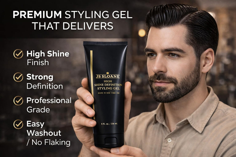 JS SLOANE styling gel shows added volume and defined texture.