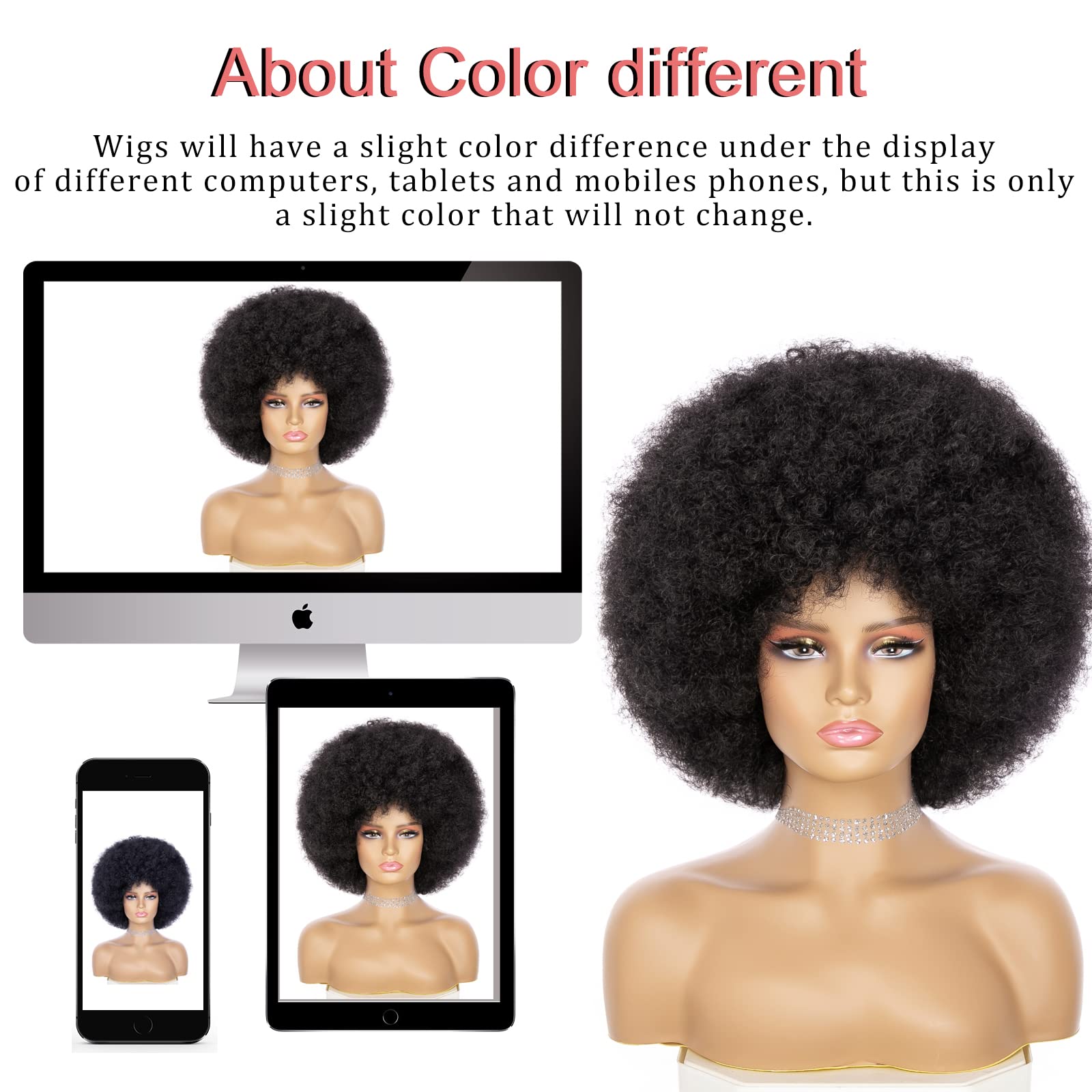 JSDshine full-volume curly Afro wig for bold looks.