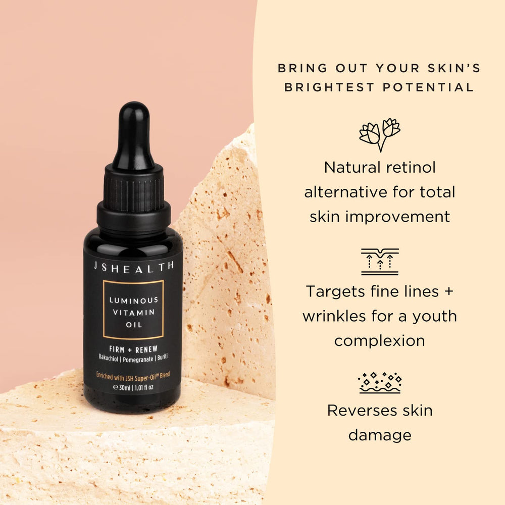 JSHealth Hydrating Face Oil application on the face showing lightweight hydration.