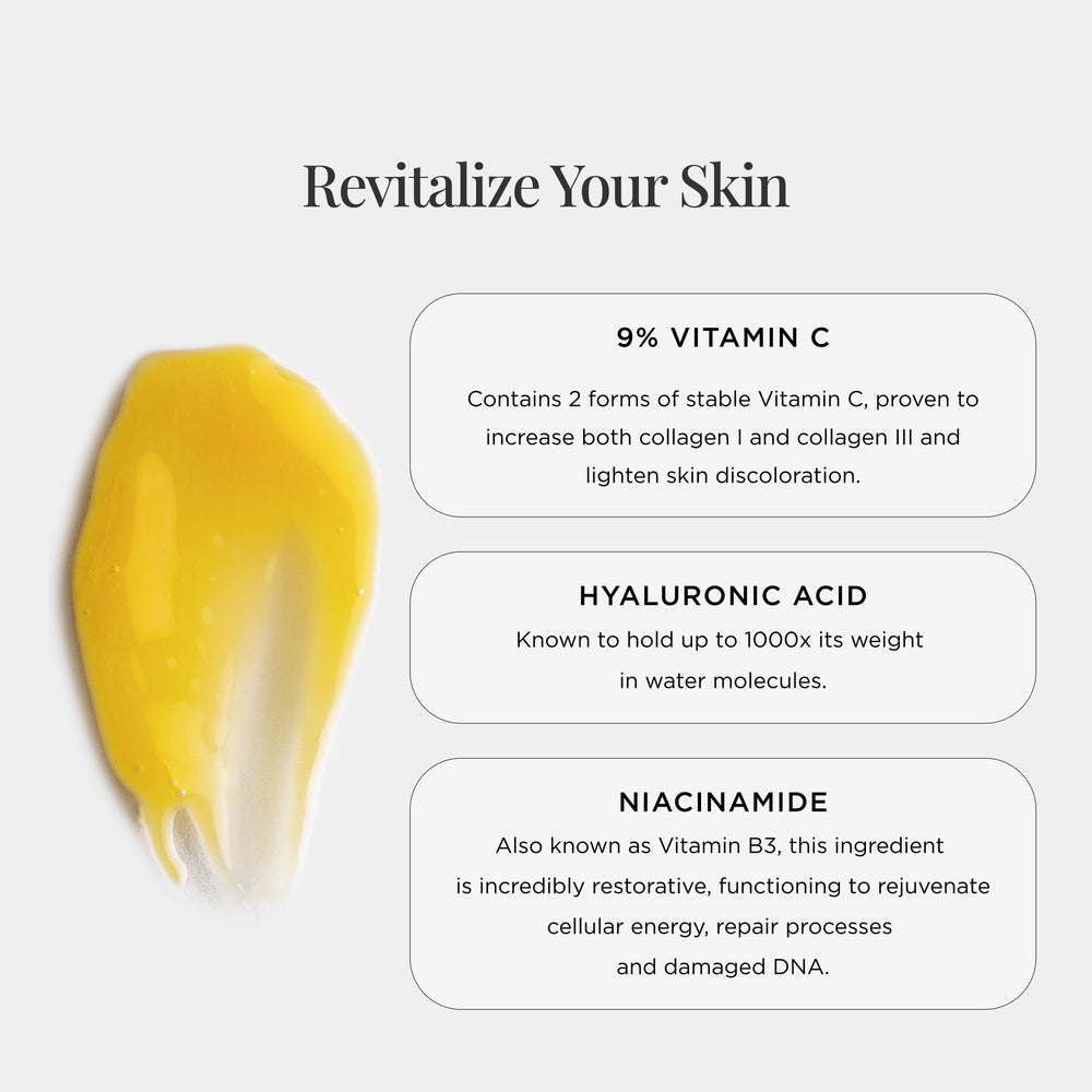 JSHealth Vitamin C Serum texture swatch reveals lightweight, silky application.