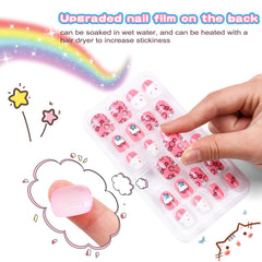 Jsiallye eight styles for kids' nail art to suit outfits.