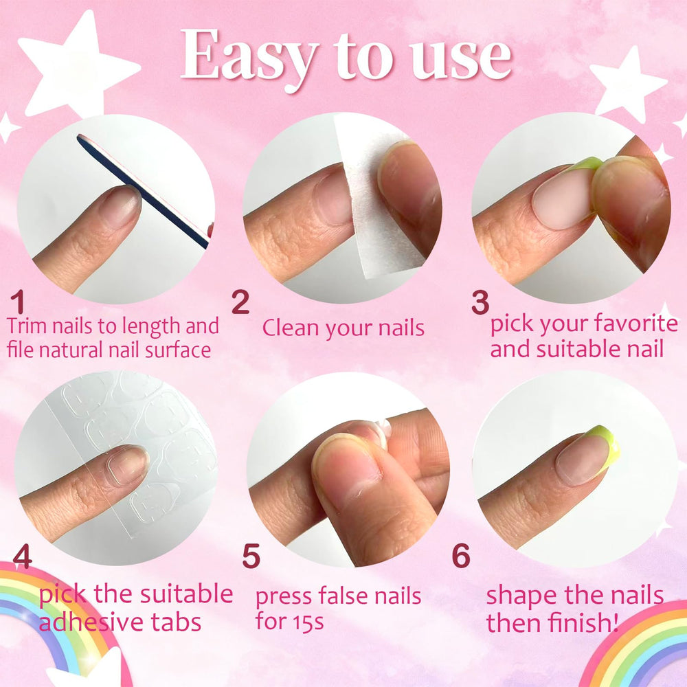 Jsiallye embossed-heart-flower-rainbow nails for playful design