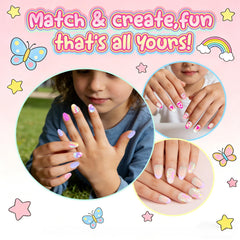 Jsiallye kids adhesive tabs four-pack for mess-free nail application