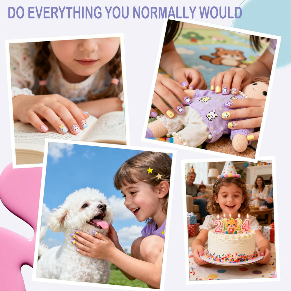 Jsiallye non-toxic ABS kids nails provide safe, reusable styling