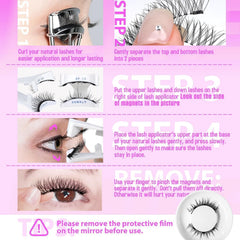 Close-up of Hunnyfit magnets securing lashes for a comfortable fit.
