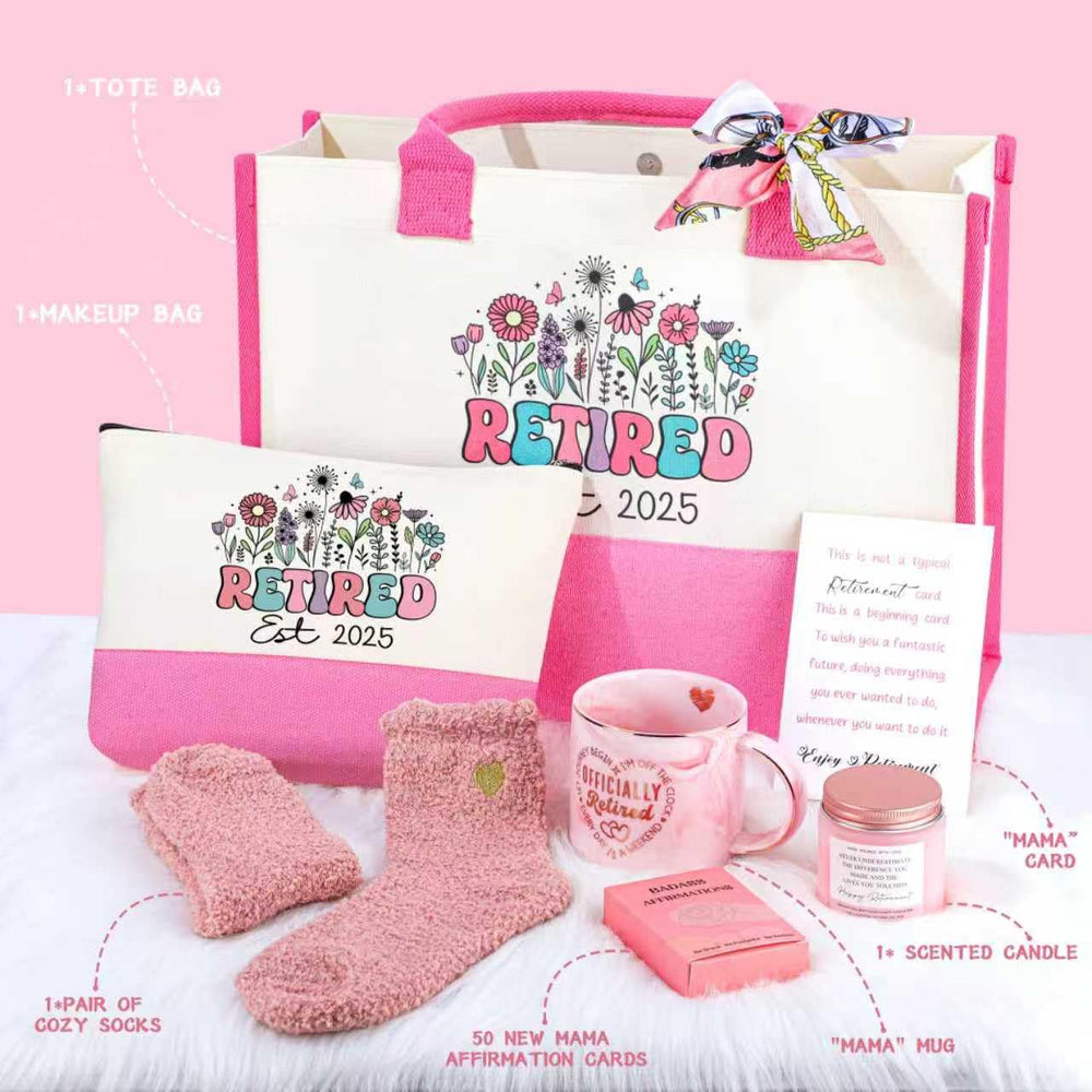 JSTUMB pink mug in retirement kit for cozy morning rituals