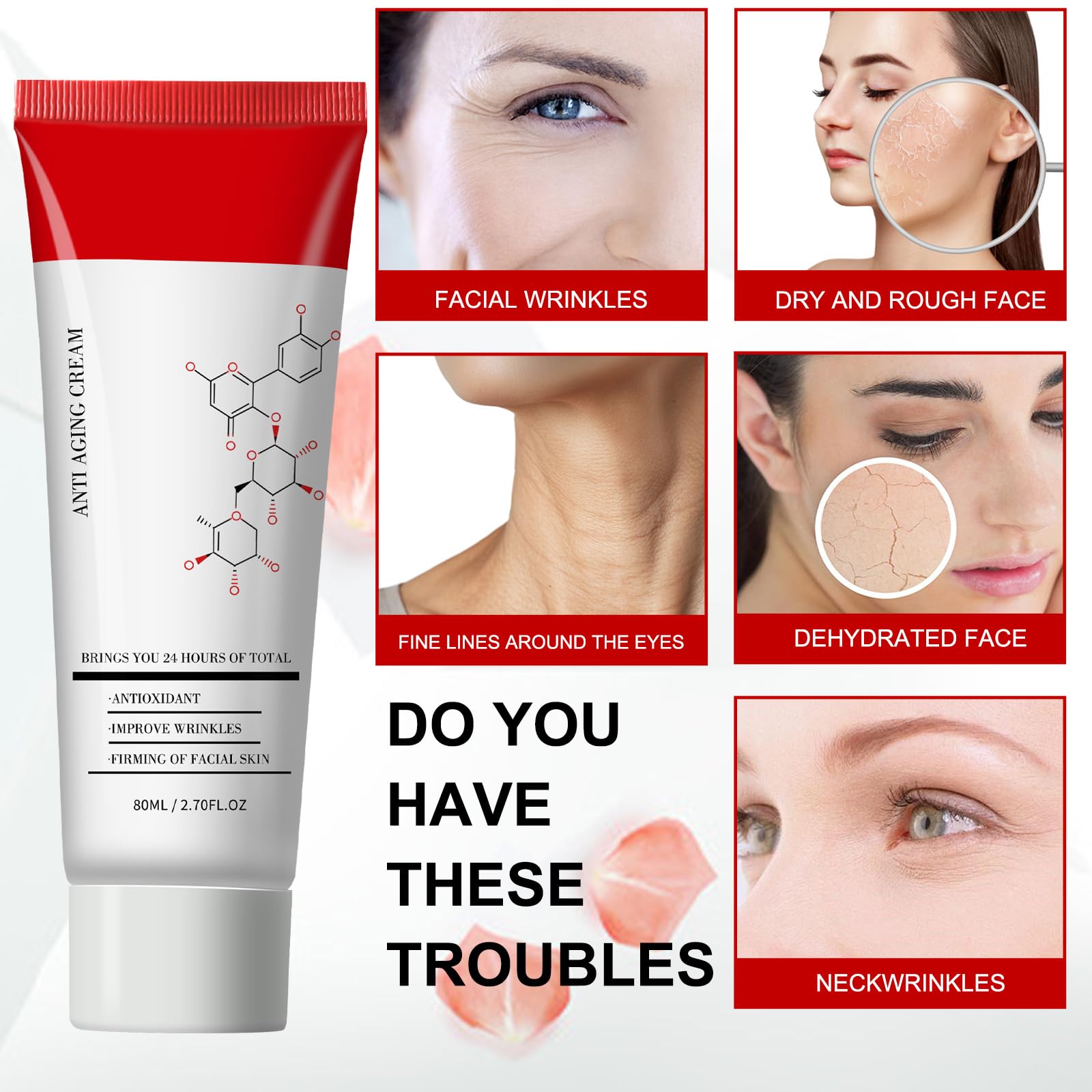 Jsykt All In One Cream closeup on face highlights a firming, breathable feel.