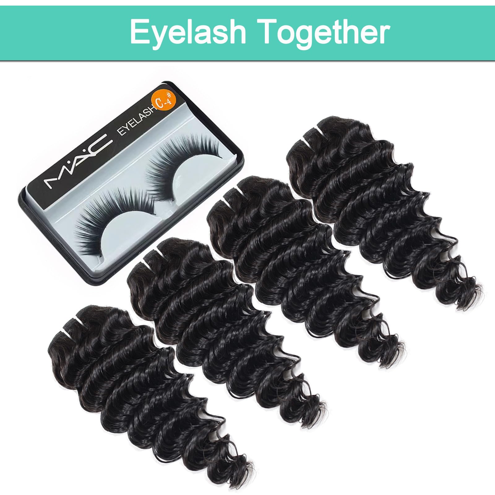 JTdebade Deep Wave bundles natural black color ready for dye or styling.