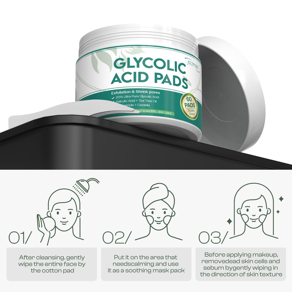 Jtopyrt Glycolic Pads salicylic acid close up targets oil