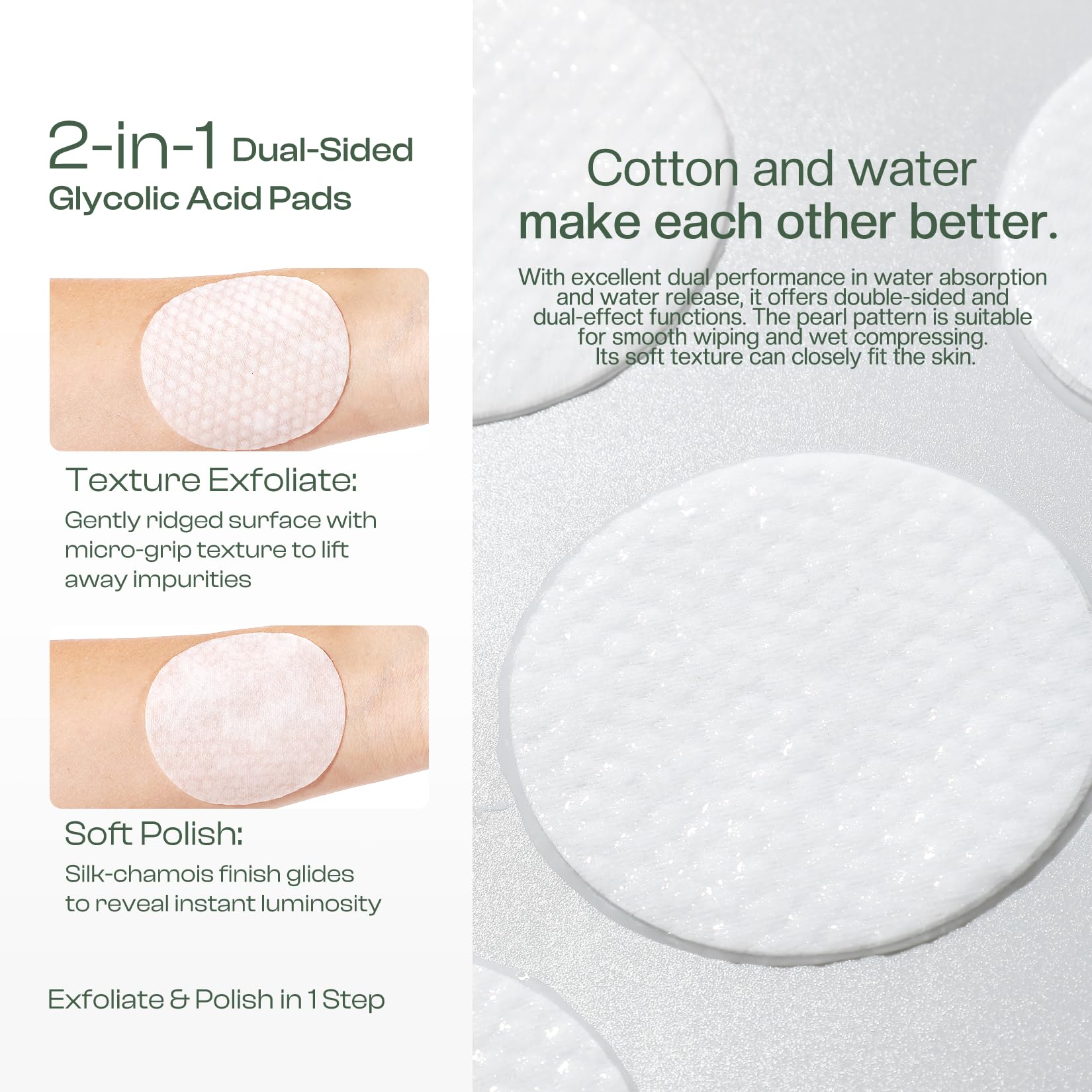 Jtopyrt Glycolic Pads smooth side performs light toning