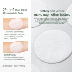 Jtopyrt Glycolic Pads smooth side performs light toning