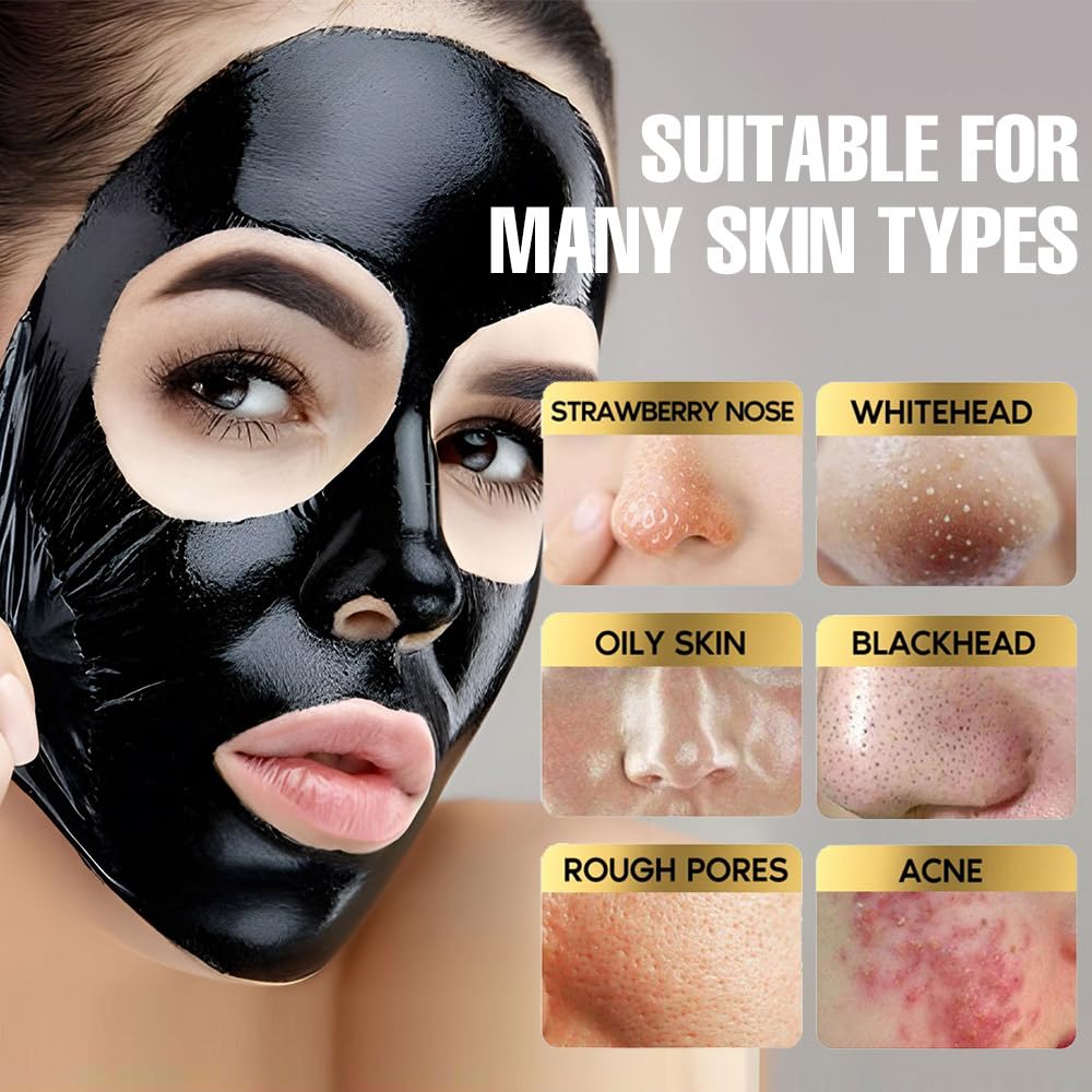 JUAAZIN Blackhead Remover Mask application demonstrates easy even layer for cleansing.