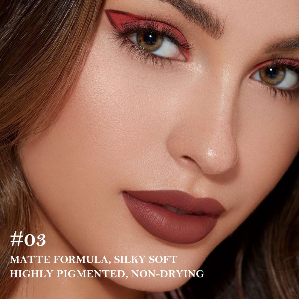 JUAAZIN waterproof lip pencil swatch that stays smudge-proof all day
