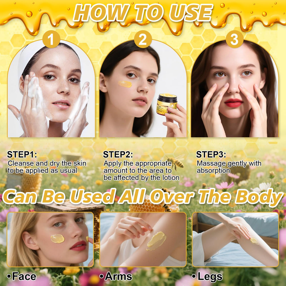 JUANCHI Bee Venom Cream being applied on face during massage for hydration
