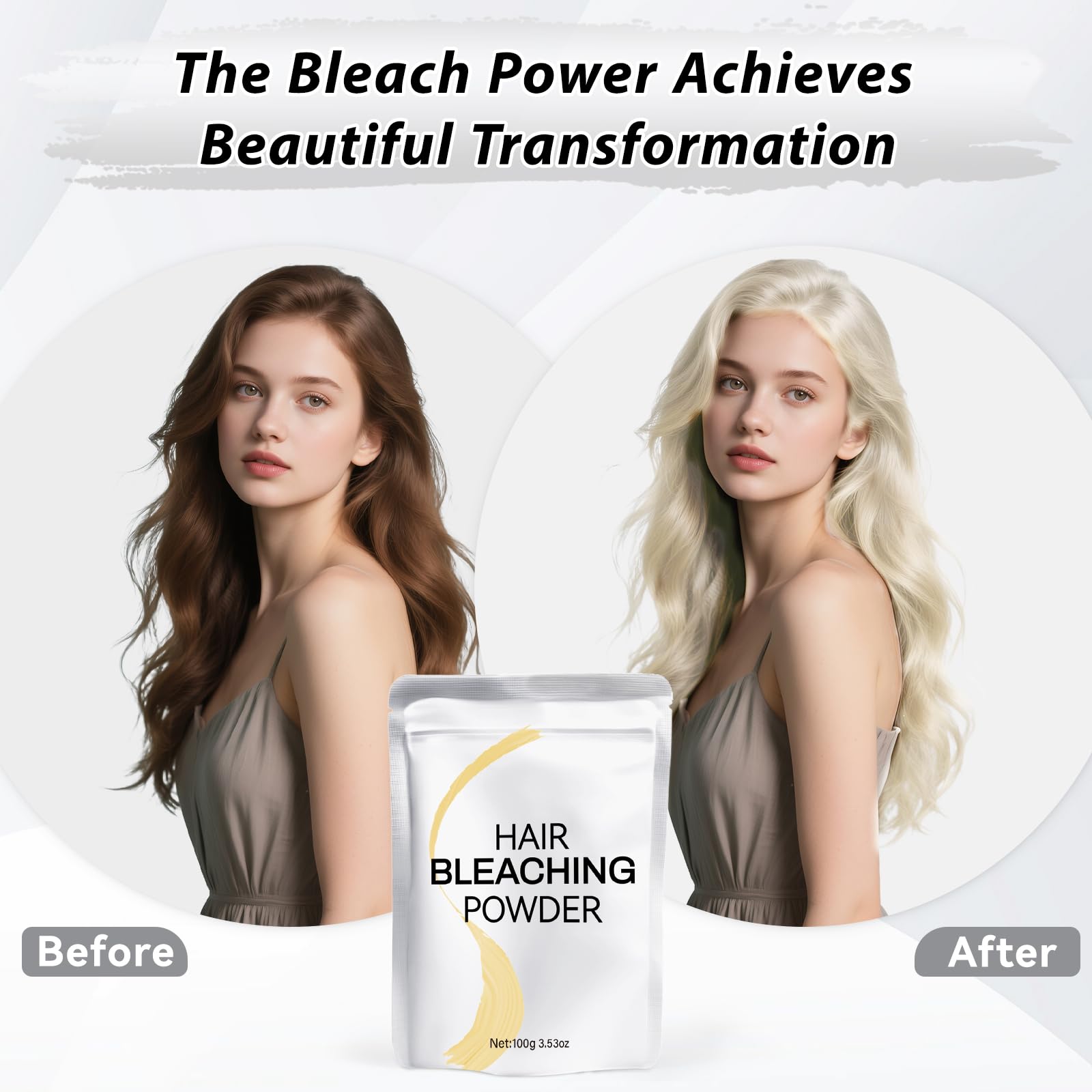 JUANCHI hair bleach powder 100g packaging for quick DIY blonding sessions