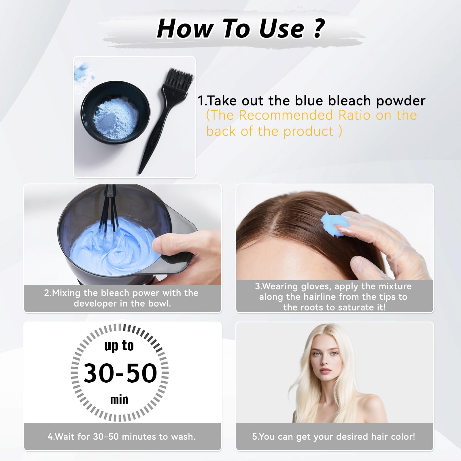 JUANCHI hair bleach powder 500g can ideal for larger bleaching projects