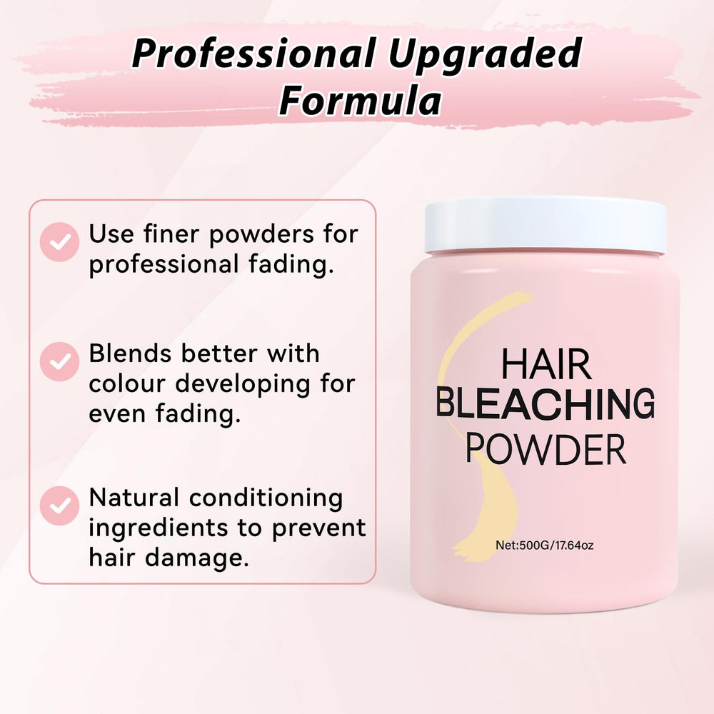 JUANCHI bleach powder application close-up for even coverage during DIY highlights.
