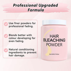 JUANCHI bleach powder application close-up for even coverage during DIY highlights.