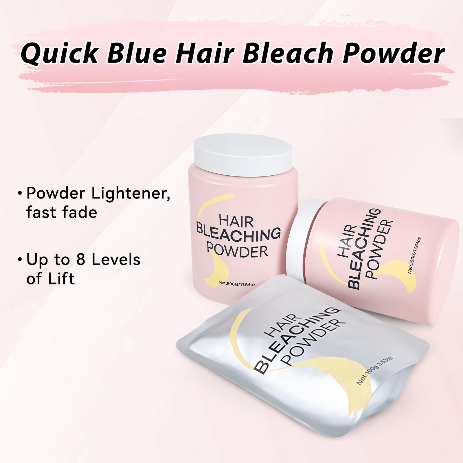 JUANCHI hair bleach powder texture showing ultra-fine granules for smooth mixing.