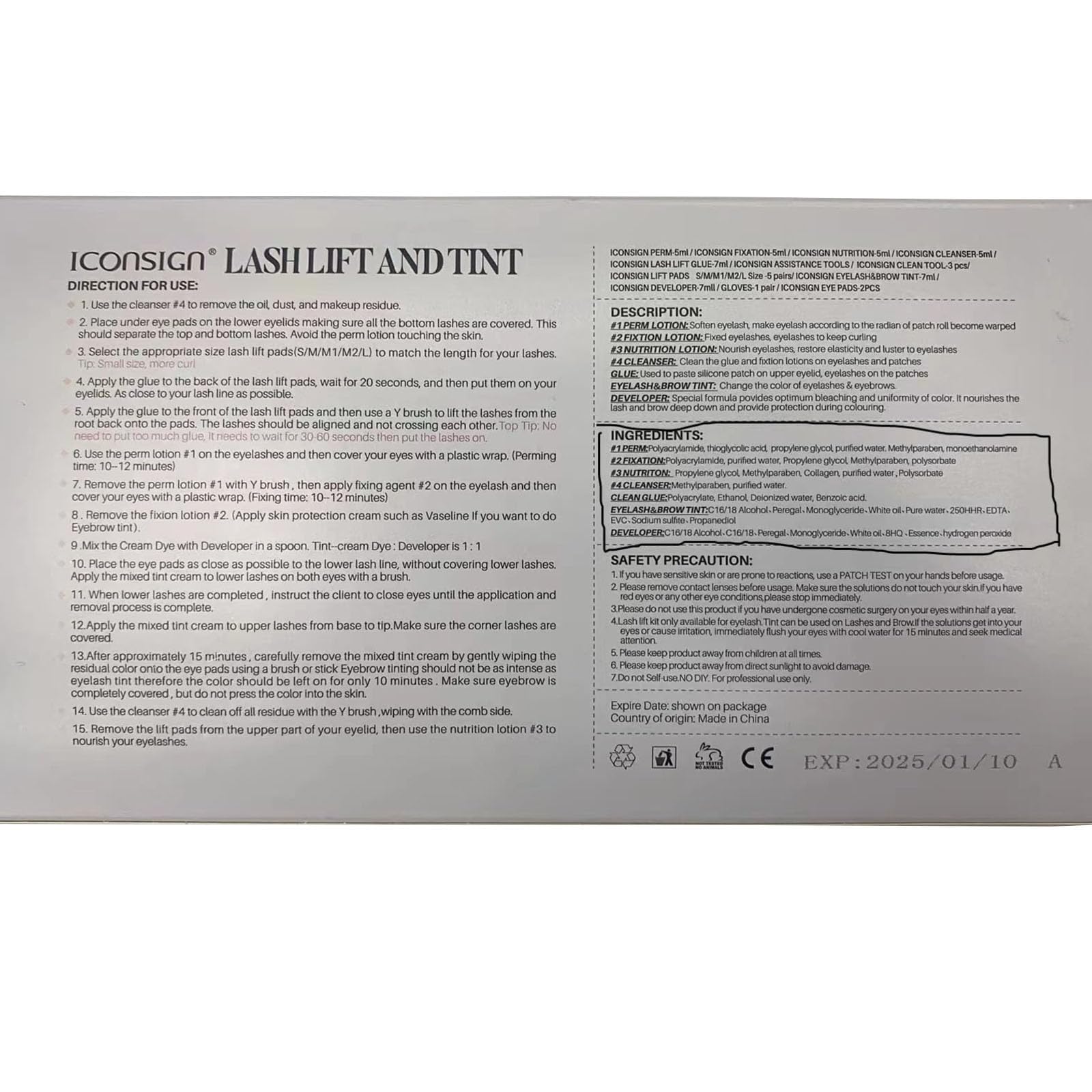 JUANPHEA lash lift kit at-home use showing clear instructions.